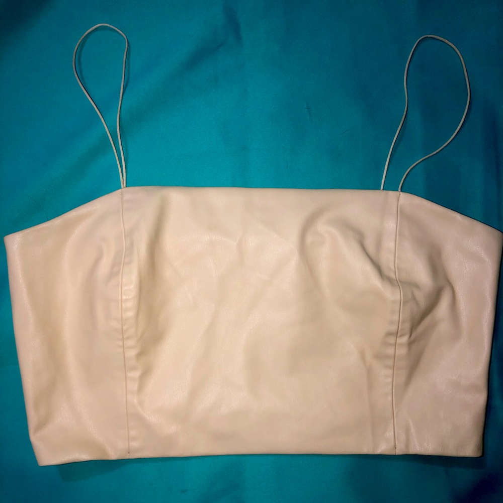 Zara faux leather crop top size L